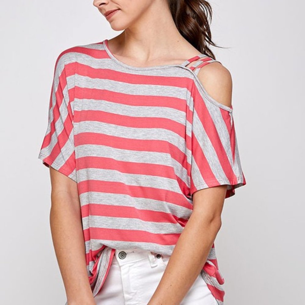 Strappy One Shoulder Knit Top